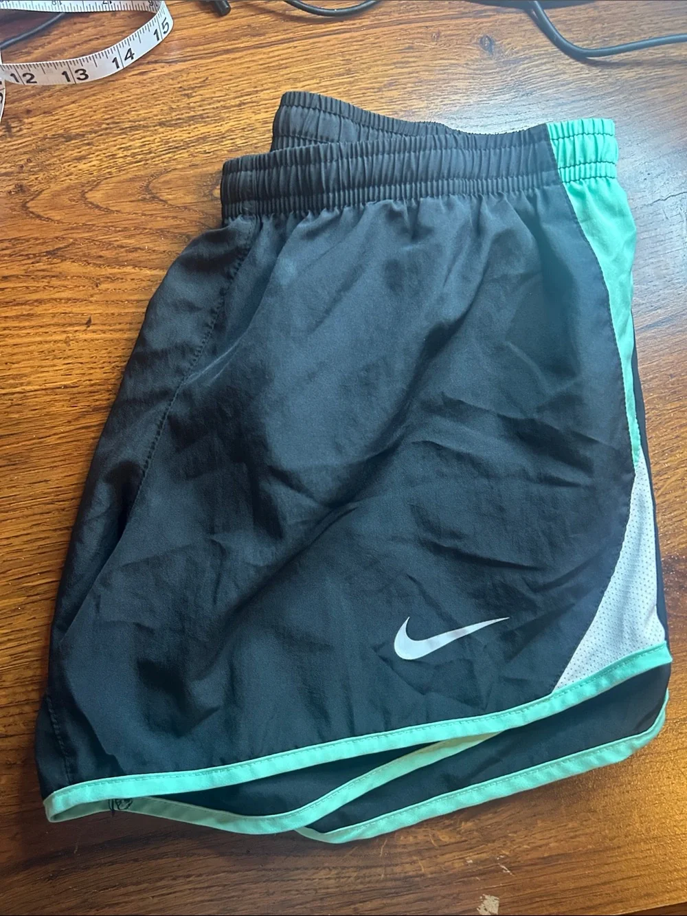 Nike Women's Black Athletic Shorts with Mint Trim